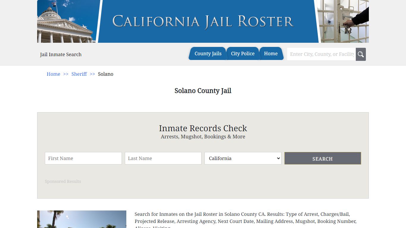 Solano County Jail | Jail Roster Search
